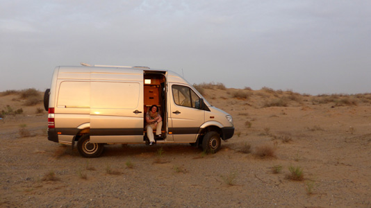 Nachtplatz in der W�ste, Iran.