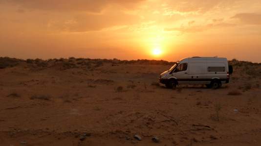 Sonnenuntergang, Turkmenistan.