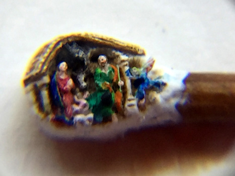 Weihnachtskrippe im Z�ndholz.