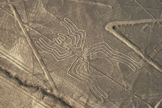 Nazca-Linien vom Flugzeug aus.