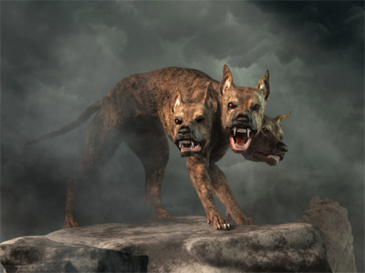 Der H�llenhund Zerberus.